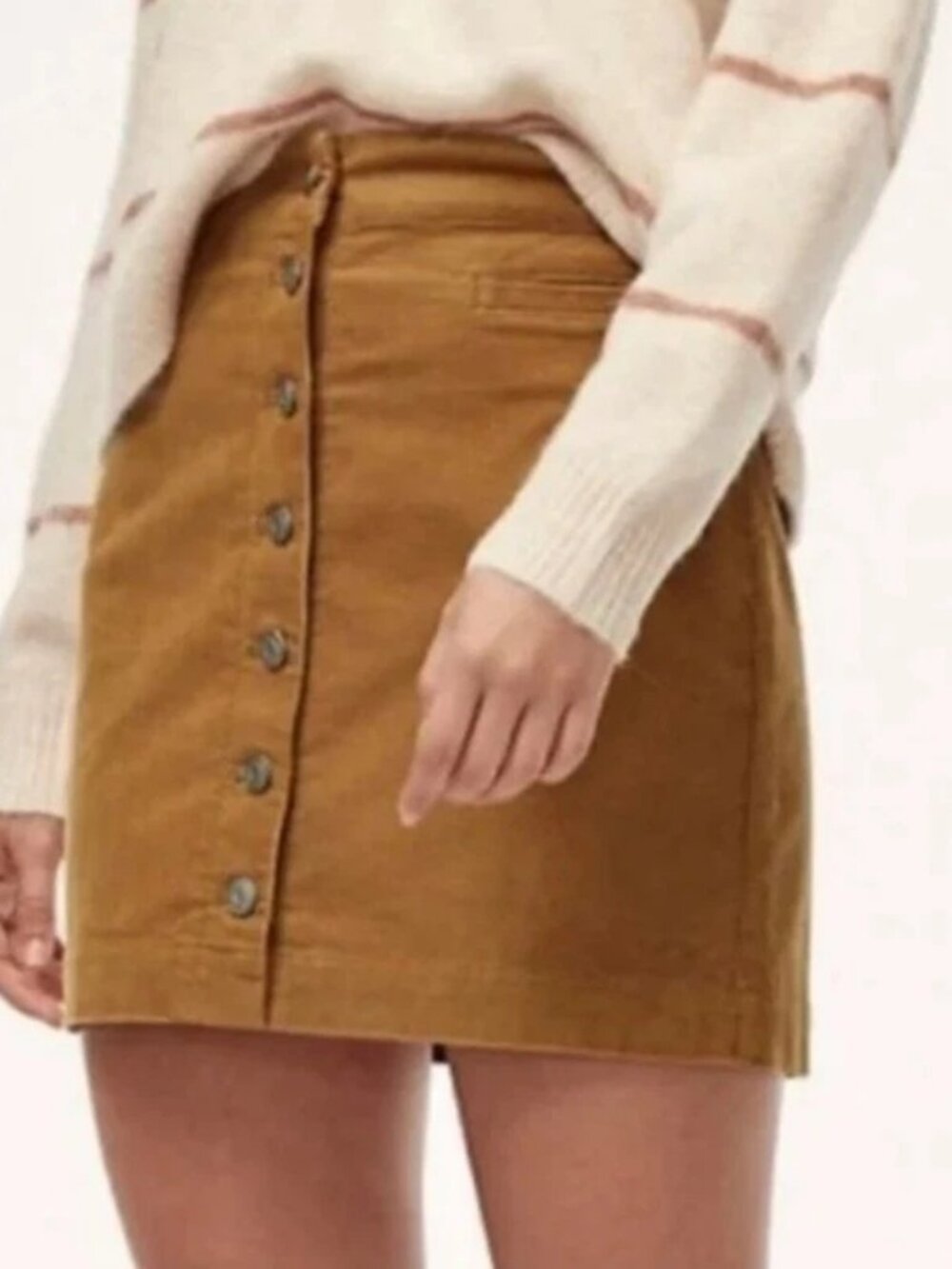 Aritzia Wilfred Free Karmen Corduroy Skirt In Golden Amber